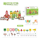 80 Piece Magnetic Tiles 3D Building Blocks Educational Toys For Kids DIY Painting Color Glue Toys Sets